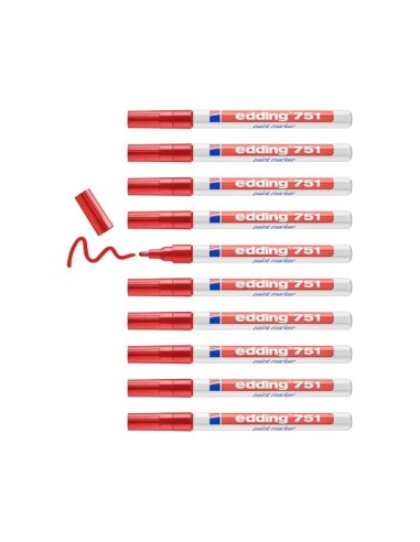 ROTULADOR EDDING PUNTA FIBRA 751 ROJO PUNTA REDONDA 1,5 MM