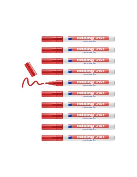 ROTULADOR EDDING PUNTA FIBRA 751 ROJO PUNTA REDONDA 1,5 MM