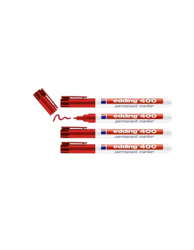 ROTULADOR EDDING MARCADOR PERMANENTE 400 ROJO PUNTA REDONDA 1 MM