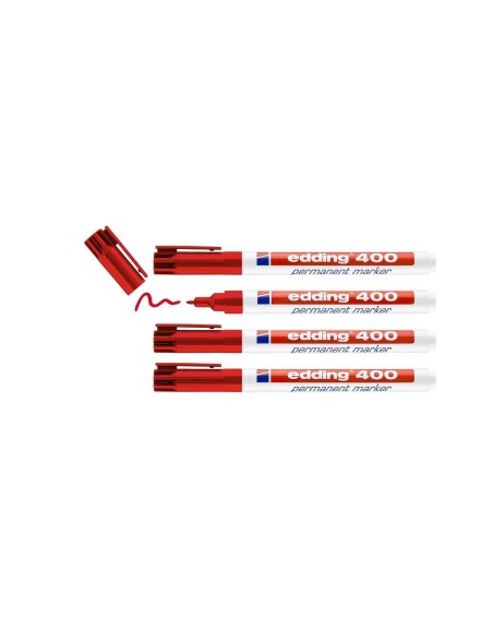 ROTULADOR EDDING MARCADOR PERMANENTE 400 ROJO PUNTA REDONDA 1 MM