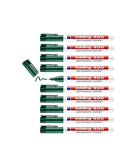 ROTULADOR EDDING MARCADOR PERMANENTE 400 VERDE PUNTA REDONDA 1 MM