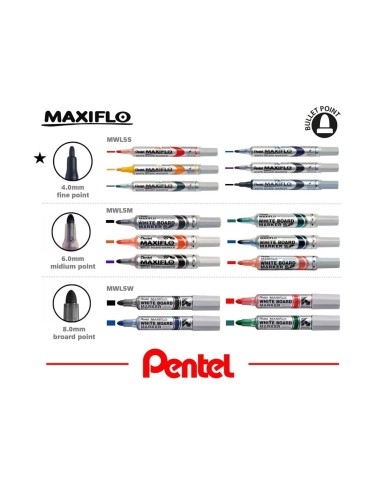 ROTULADOR MAXIFLO PENTEL PARA PIZARRA BLANCA COLOR VERDE MWL5