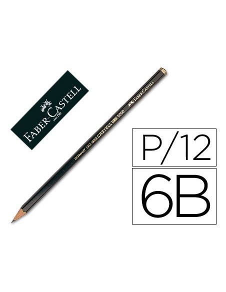 LAPICES GRAFITO FABER 9000 6B UNIDAD