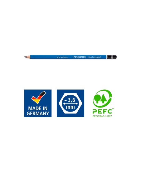LAPICES DE GRAFITO STAEDTLER MARS LUMOGRAPH 100 6B UNIDAD 100-6B