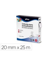 CINTA DE CIERRE ADHESIVA PLICO VELCRO BLANCO 20MM X 25M 13318
