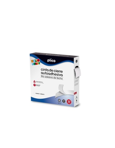 CINTA DE CIERRE ADHESIVA PLICO VELCRO BLANCO 20MM X 25M 13318