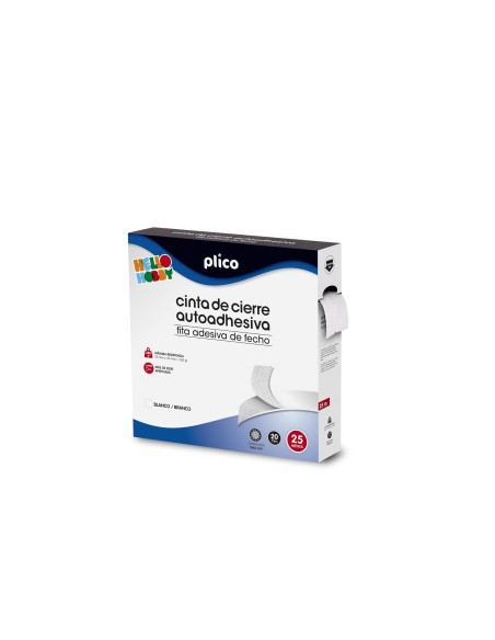 CINTA DE CIERRE ADHESIVA PLICO VELCRO BLANCO 20MM X 25M 13318