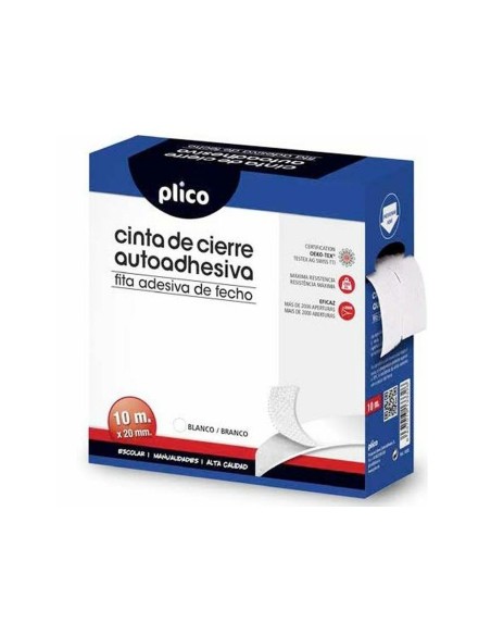 CINTA DE CIERRE ADHESIVA PLICO VELCRO BLANCO 20MM X 10M 13330