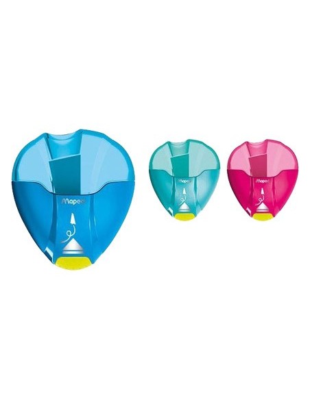 SACAPUNTAS PLASTICO MAPED I-GLOO 1 USO CON DEPOSITO COLORES SURTIDOS