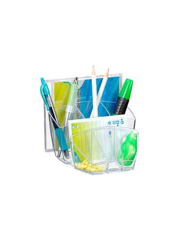 ORGANIZADOR SOBREMESA CEP CON 8 COMPARTIMENTOS PLASTICO TRANSPARENTE