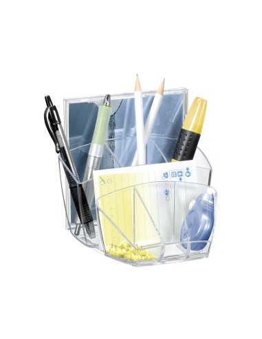 ORGANIZADOR SOBREMESA CEP CON 8 COMPARTIMENTOS PLASTICO TRANSPARENTE
