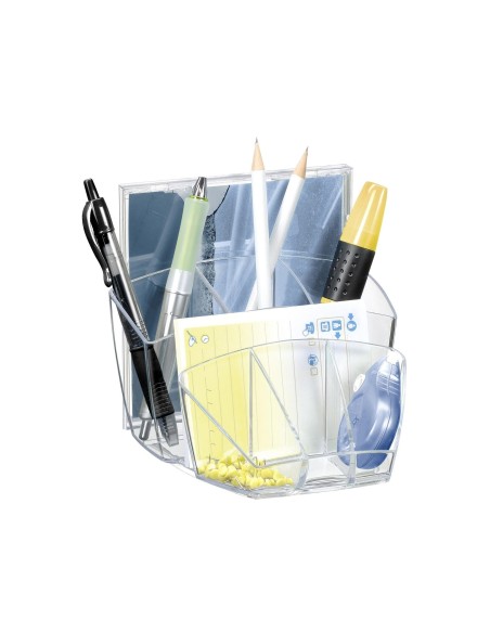 ORGANIZADOR SOBREMESA CEP CON 8 COMPARTIMENTOS PLASTICO TRANSPARENTE