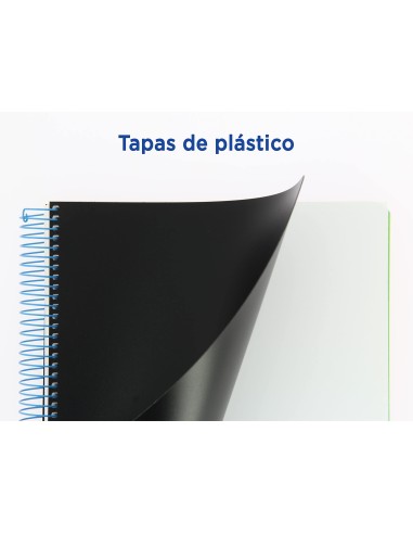 CUADERNO ESP. OXFORD B&C A4+ T.PLASTICO MICRO 5MM 8B 160H  90GR.TURQ.