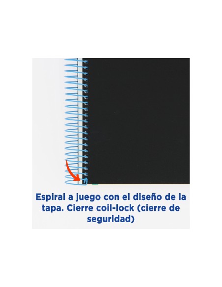 CUADERNO ESP. OXFORD B&C A4+ T.PLASTICO MICRO 5MM 8B 160H  90GR.TURQ.