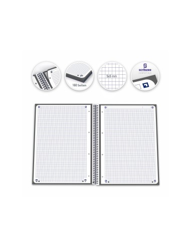 CUADERNO ESP. OXFORD EBOOK A4 T.EXTRA. 5MM 80H. GRIS