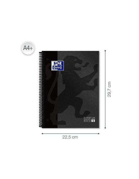 CUADERNO ESP. OXFORD EBOOK A4 T.EXTRA. 5MM 80H. GRIS