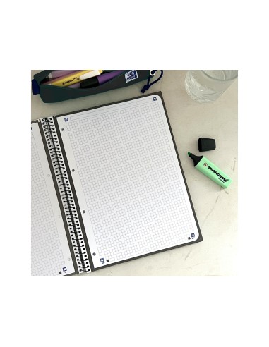 CUADERNO ESP. OXFORD EBOOK A4 T.EXTRA. 5MM 80H. GRIS