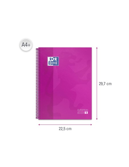 CUADERNO ESP. OXFORD EBOOK A4 T.EXTRA 5MM 80H 90GR. ROSA