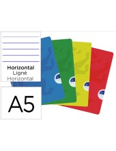 CUADERNO ENCOLADO OXFORD A5 T.FLEXIBLE HOR. 48H. 90GR. SURT.
