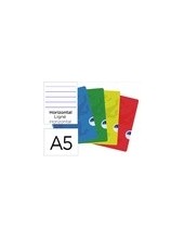 CUADERNO ENCOLADO OXFORD A5 T.FLEXIBLE HOR. 48H. 90GR. SURT. 2