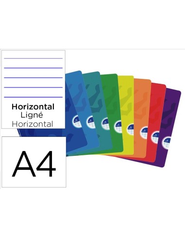 CUADERNO ENCOLADO OXFORD ESCOLAR A4 T.FLEXIBLE HOR. 48H. 90GR.SURT