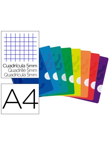 CUADERNO GRAP. OXFORD SCHOOL A4 T.FLEXIBLE 5MM 48H. 90GR. COL. SURT.