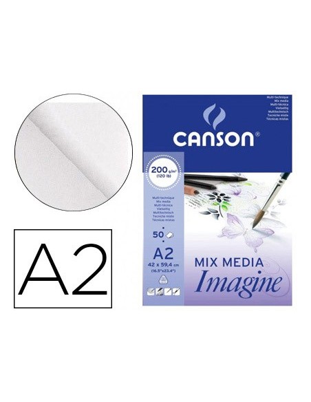BLOC ENCOLADO CANSON DIBUJO A2 50H. 200GR.