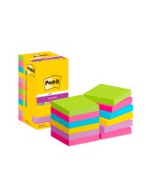 BLOC NOTAS ADH.POST-IT SUPER STICK 76X76MM 12UD 100H. COL. SURT.