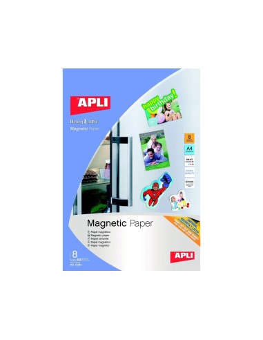 PAPEL MAGNETICO APLI BL A4 IMPRESORAS INKJET PAQUETE 8 HOJAS 10245