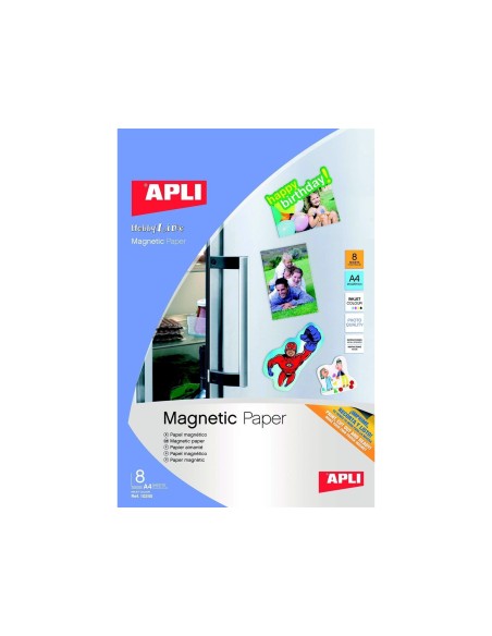 PAPEL MAGNETICO APLI BL A4 IMPRESORAS INKJET PAQUETE 8 HOJAS 10245