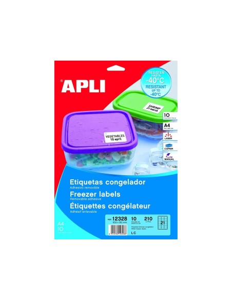 ETIQUETA ADH. APLI 12328 63,5X38,1MM CONGELADO 10H.