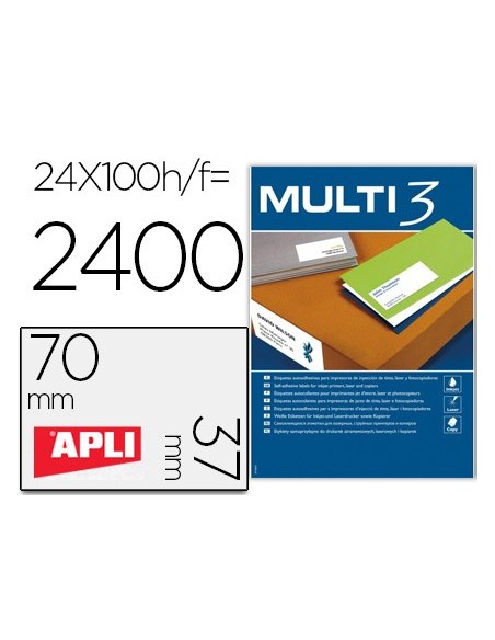 ETIQUETAS ADH.  MULTI 3 4704 70X37MM 100H.