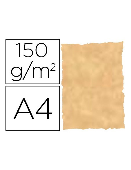 PAPEL PERGAMINO A4 TROQUELADO 150 GR COL.PARCHMENT OCRE PAQUETE 25 H.