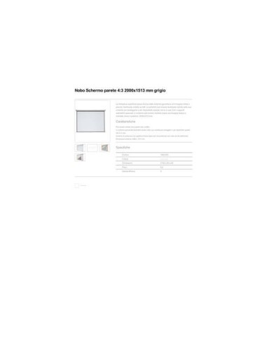 PANTALLA NOBO MURAL PARA PROYECCION BLANCO MATE 2000X1513 MM