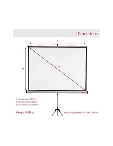 PANTALLA NOBO MURAL PROYECCION BL MATE C/TRIPODE 1750X1325 MM 1902396