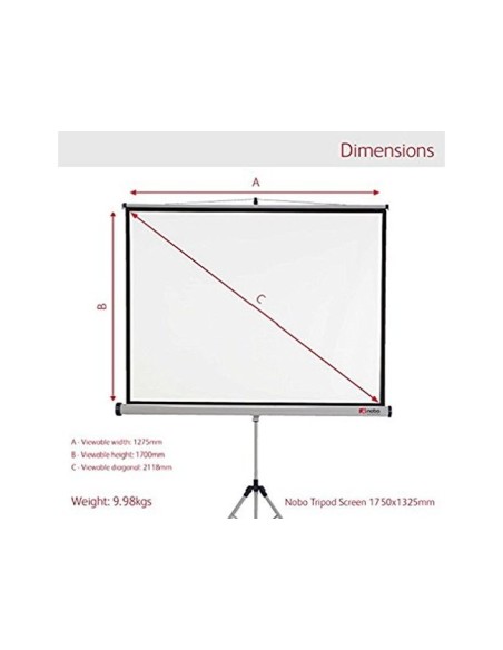 PANTALLA NOBO MURAL PROYECCION BL MATE C/TRIPODE 1750X1325 MM 1902396