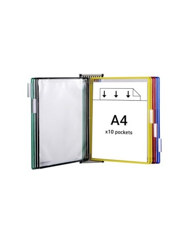 PORTACATALOGO PARED METALICO TARIFOLD 10 FUNDAS DIN-A4 COL.SURT.