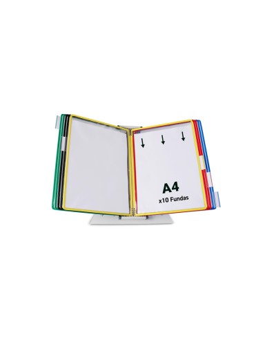PORTACATALOGO SOBREMESA PVC TARIFOLD 10 FUNDAS DIN-A4 COL.ES SURTIDOS