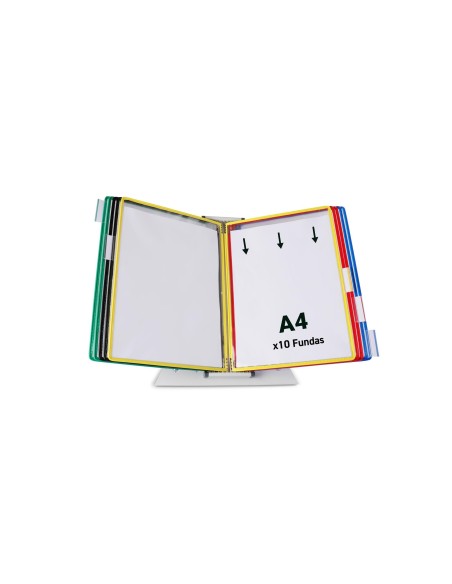 PORTACATALOGO SOBREMESA PVC TARIFOLD 10 FUNDAS DIN-A4 COL.ES SURTIDOS