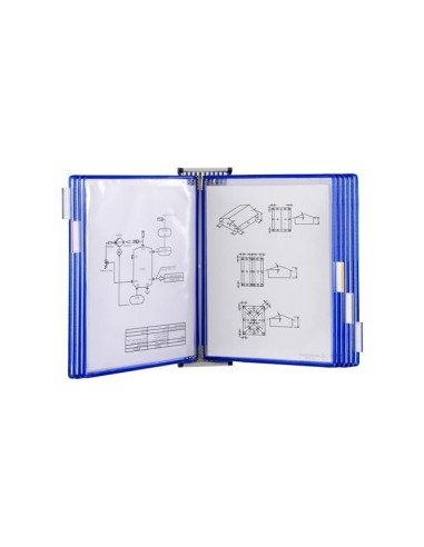 FUNDA TARIFOLD PVC PIVOTES A4 AZUL PACK DE 10 UNIDADES