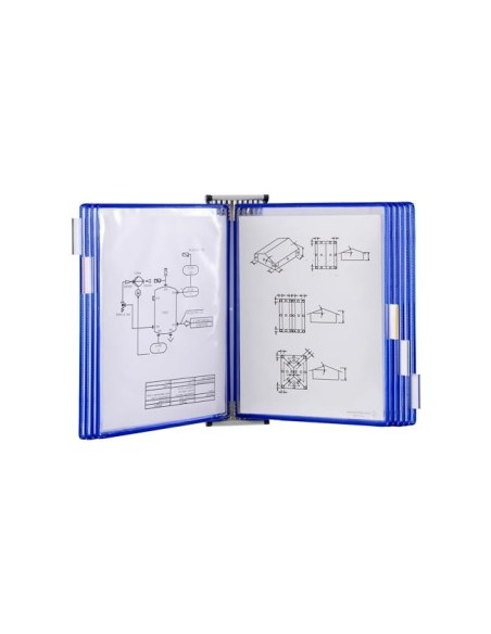 FUNDA TARIFOLD PVC PIVOTES A4 AZUL PACK DE 10 UNIDADES