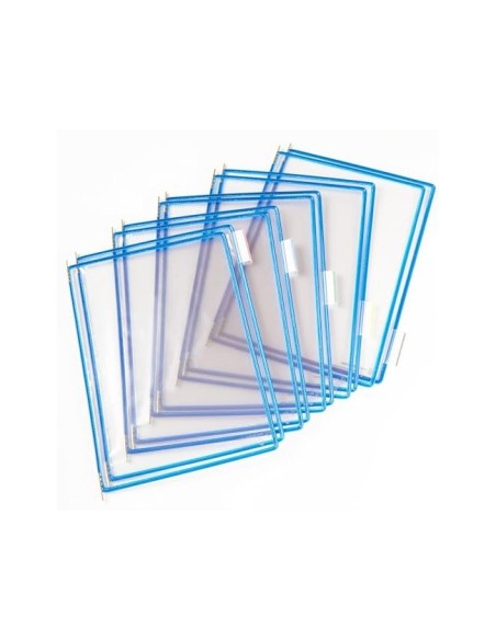 FUNDA TARIFOLD PVC PIVOTES A4 AZUL PACK DE 10 UNIDADES