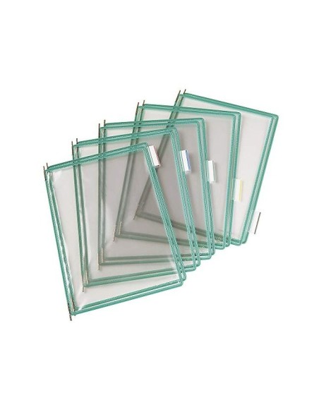 FUNDA TARIFOLD PVC PIVOTES A4 VERDE PACK DE 10 UNIDADES
