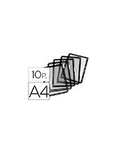 FUNDA TARIFOLD PVC PIVOTES A4 NEGRO PACK DE 10 UNIDADES 2