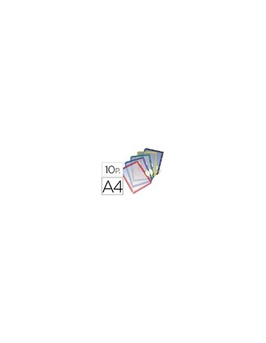 FUNDA TARIFOLD PVC PIVOTES A4 SURTIDOS PACK 10 UNIDADES