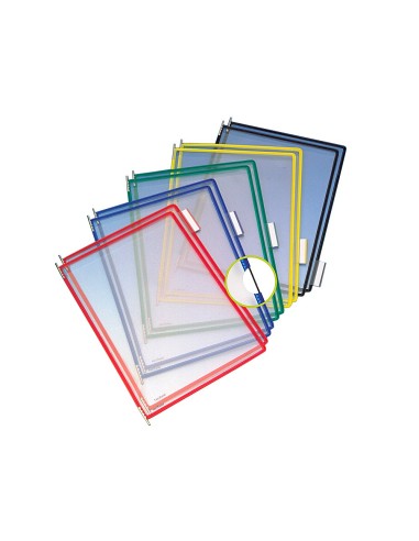 FUNDA TARIFOLD PVC PIVOTES A4 SURTIDOS PACK 10 UNIDADES