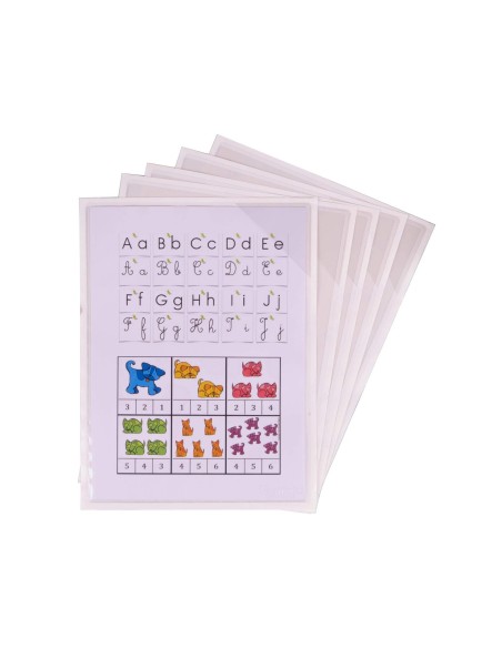FUNDA  ADH.PERMANENTE RIGIDA ANTI REFLEJO A4 PACK 5 U.