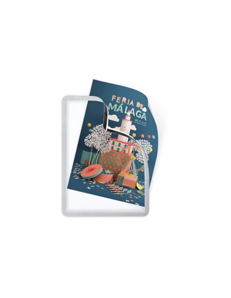 MARCO PORTA ANUNCIOS  MAGNETO A4 4 BANDAS MAGNET.COL.PLATA PACK 2 U.