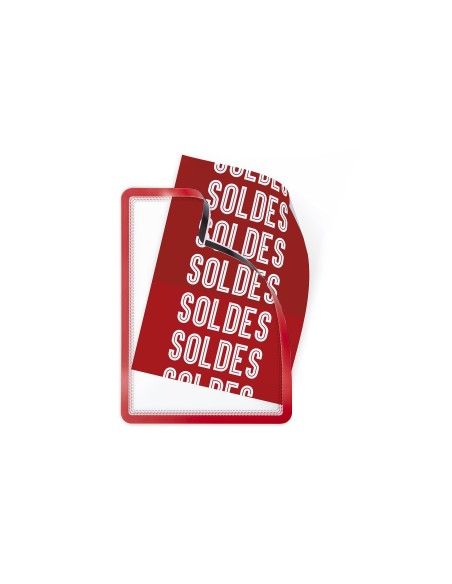 MARCO PORTA ANUNC. MAGNETO A4 4BANDAS MAGNET.ROJO PACK 2 U. 195033
