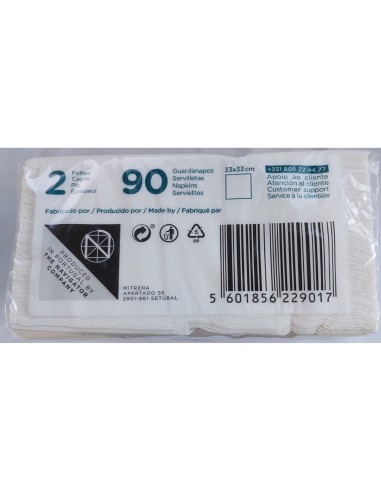 SERVILLETA CELULOSA AMOOS 33X33 CM 2 CAPAS PAQUETE 100 UDS.T622004